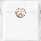 Landelijke Robin Prettig Kerstfeest Ronde Sticker (Tas)