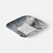 Landelijke robuuste berkenboom bruiloft papieren bordje (Gebogen)