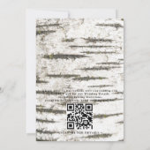 Landelijke robuuste berkenboomstam QR-code bruilof Kaart (Achterkant)