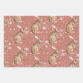 Landelijke Rode Elegante Besneeuwde Winterdieren Inpakpapier Vel (Voorkant 2)