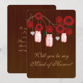 Landelijke Rode Metseljars met Boerensfeer Bruidsm Kaart (Voorkant / Achterkant)