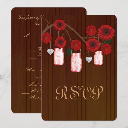 Landelijke rode metseljars responskaart kaart (Voorkant / Achterkant)