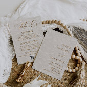 Landelijke Romantische Bloemige All-in-One Trouwda Kaart