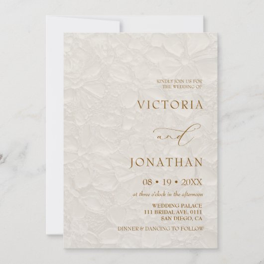 Landelijke Romantische Bloemige All-in-One Trouwda Kaart (Voorkant)