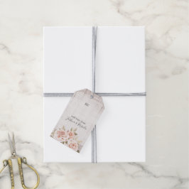 Landelijke Romantische Rozen Tuin Bruiloft Persoon Cadeaulabel