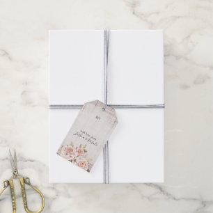 Landelijke Romantische Rozen Tuin Bruiloft Persoon Cadeaulabel