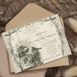 Landelijke Romantische Vintage Vogelkooi Liefdesvo Kaart