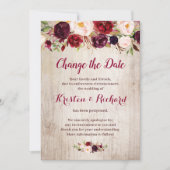 Landelijke roodflorale Bourgondië verander kaart v (Voorkant)