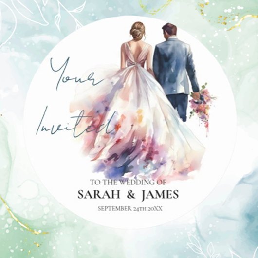 Landelijke roos bloemige trouwsticker ronde sticker