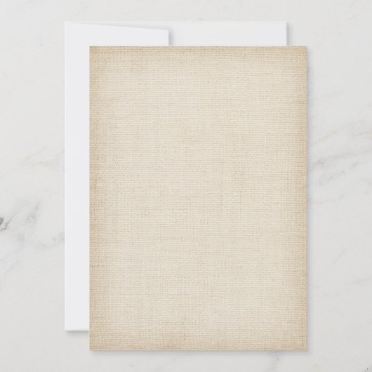 Landelijke Roos Bloemrijke Jute Lint Huwelijksaanz Kaart (Achterkant)