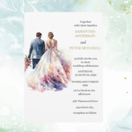 Landelijke Roos Boho Bloemige trouwthema uitnodigi Kaart