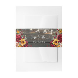 Landelijke Roos en Aster Bruiloft Uitnodigingen Wikkel