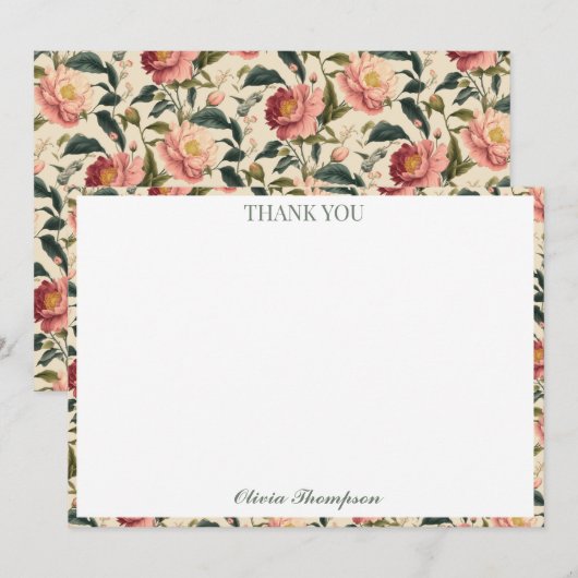 Landelijke roos landelijke bloem bruids douche aan bedankkaart (Voorkant / Achterkant)