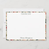 Landelijke Roos Landelijke Bloemen Bruidsfeest Cus Bedankkaart (Voorkant)