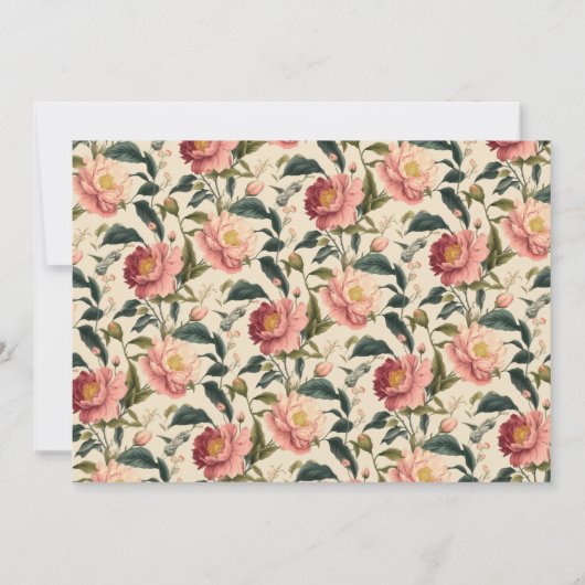 Landelijke Roos Landelijke Bloemen Bruidsfeest Cus Bedankkaart (Achterkant)