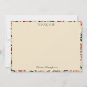 Landelijke Roze Beige Bloem Bruidsfeest Custom Bedankkaart (Voorkant)