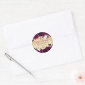Landelijke Roze Bloem Vlinder    Ronde Sticker (Envelop)