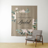 LANDELIJKE ROZE BLOEMEN KRAFT BRUIDSSLUIER WELKOMS WANDKLEED (In situ)