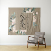 LANDELIJKE ROZE BLOEMEN KRAFT BRUIDSSLUIER WELKOMS WANDKLEED (In Situ (horizontaal))