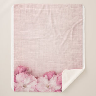 Landelijke roze bloemige trouw fleece deken voor t