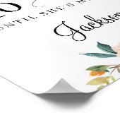 Landelijke roze bordeauxrode bloemencountdown bord poster (Hoek)