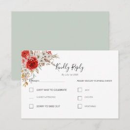 Landelijke roze country bruiloft RSVP kaartje