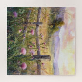 Landelijke Roze Distels Legpuzzel (Horizontaal)