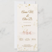 Landelijke Roze & Gouden Bloem Boho Save the Date Kaart (Achterkant)