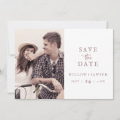Landelijke Roze Gouden Script Foto Save The Date (Voorkant)