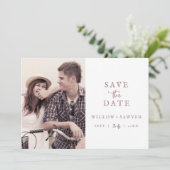 Landelijke Roze Gouden Script Foto Save The Date (Staand voorkant)