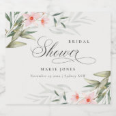 Landelijke Roze Groene Bloemstuk Bruidsfeest Bier Etiket (Enkel label)