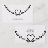 Landelijke Roze Hart Wingerd Landelijke Chic Perso Visitekaartje (Voorkant / Achterkant)