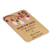 Landelijke Roze Inmaakpotten Save The Date Magneet (Rechterzijde)