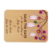 Landelijke Roze Inmaakpotten Save The Date Magneet (Horizontaal)