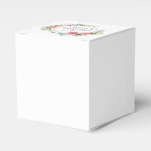 Landelijke Roze Pioen Bloemrijke Bruidsborrel Bedankdoosjes (Voorkant Zijde)