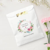 Landelijke Roze Pioen Bloemrijke Bruidsborrel Bedankzakje (Gezegeld)