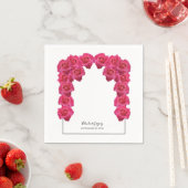 Landelijke Roze Rozen Bruiloft Servet (Insitu)