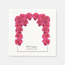 Landelijke Roze Rozen Bruiloft Servet