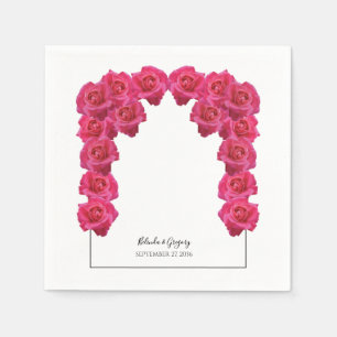 Landelijke Roze Rozen Bruiloft Servet
