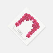 Landelijke Roze Rozen Bruiloft Servet (Hoek)