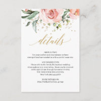 Landelijke roze rozen eucalyptus details kaart