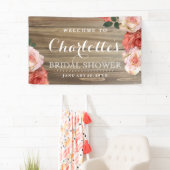 Landelijke Rozen | Bruiloft Welkomstbanner Spandoek (Insitu)