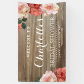 Landelijke Rozen | Bruiloft Welkomstbanner Spandoek (Verticaal)