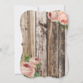 Landelijke Rozen en Rustic Wood Baby shower Kaart (Achterkant)