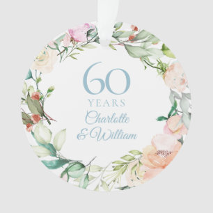 Landelijke rozenkrans 60ste verjaardag ornament