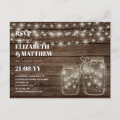 LANDELIJKE RSVP Metselwerk Potten Snaren Lichtjes  Briefkaart (Voorkant)