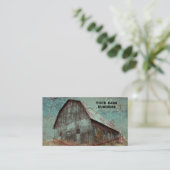 Landelijke Rustieke Blauwgroen Schuur  Textuur Visitekaartje (Staand voorkant)