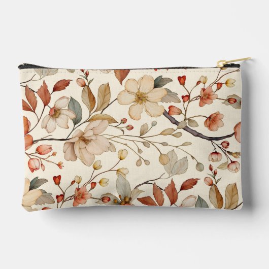 Landelijke Rustieke Bloemen Monogram Canvas Etui (Achterkant)