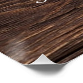 Landelijke Rustieke Bruiloft Gastenboek Sign Perfect Poster (Hoek)