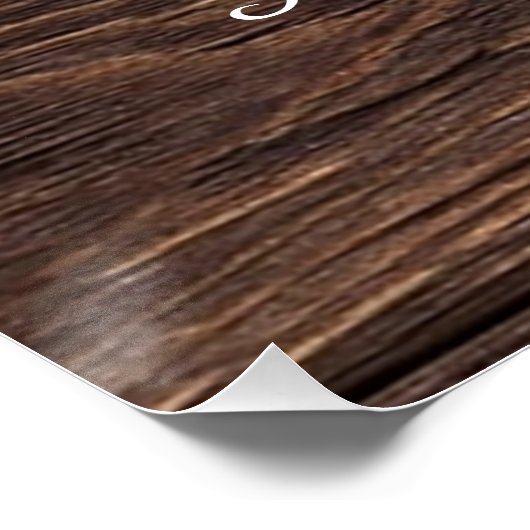 Landelijke Rustieke Bruiloft Gastenboek Sign Perfect Poster (Hoek)